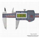 Digital caliper IP 54, with TOL-LED, 200 mm