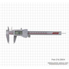 Digital caliper 150 mm, ABS, round