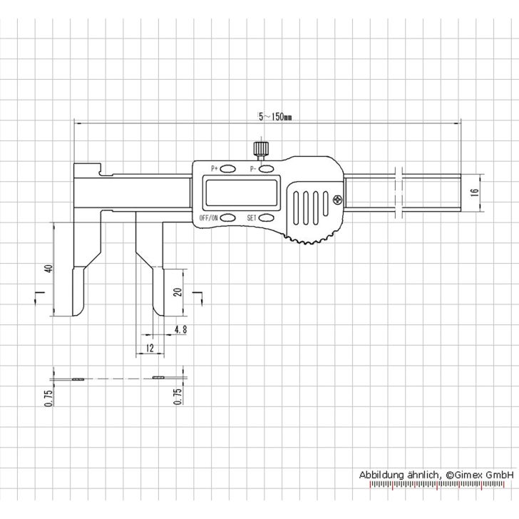 Digital caliper 5 - 150 mm