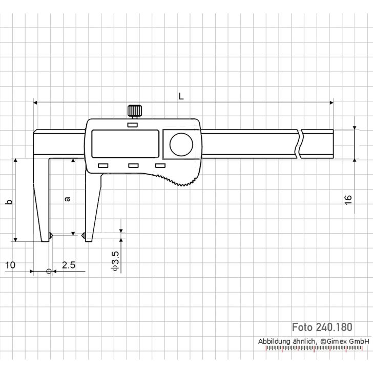 Digital caliper 0-50 mm