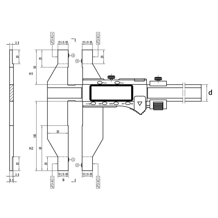 Digital caliper 0 - 1000 mm