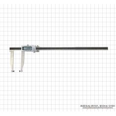 Digital caliper 500 x 150 mm, with 5 mm opening, without measurements. tips
