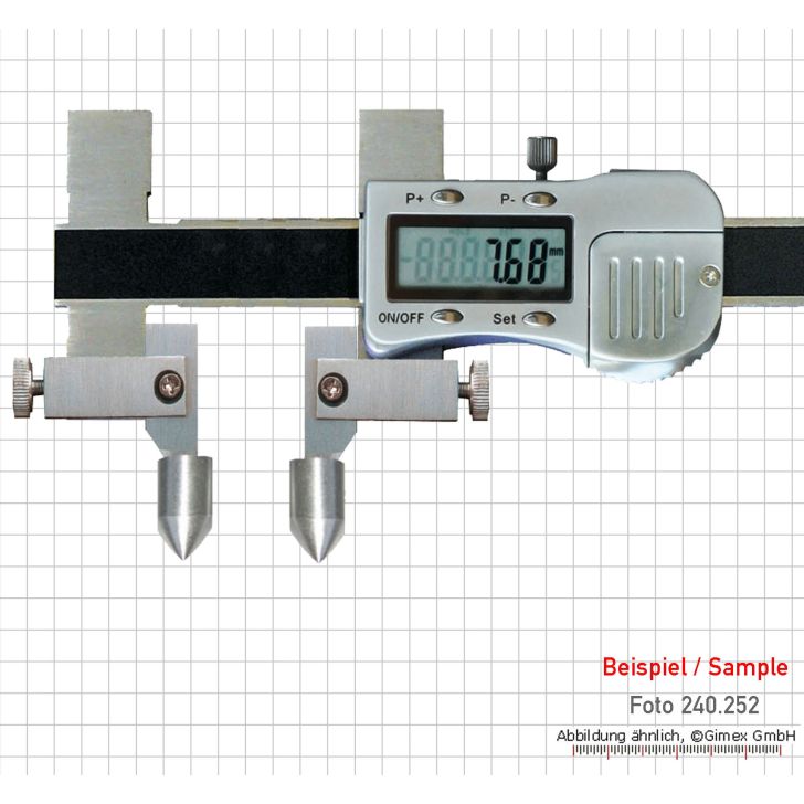 Meas. tips for digging. uni. caliper, with conical measures. faces, type 5-1