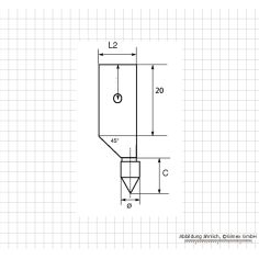 Meas. tips for digging. uni. caliper, with conical measures. faces, type 5-3 2