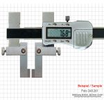 Meas. tips for digging. uni. caliper, with blade measuring surfaces