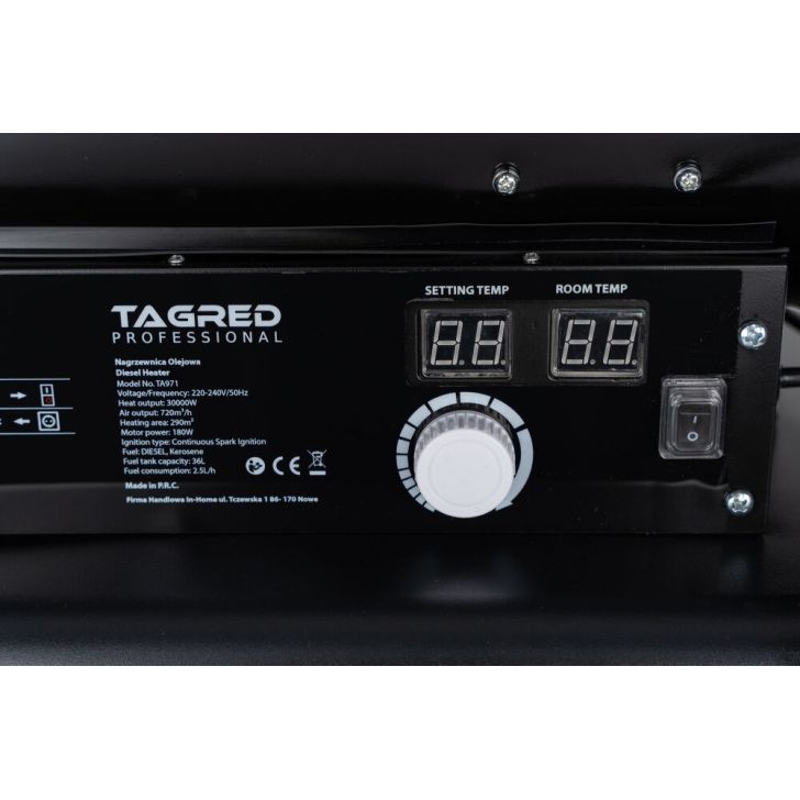 Oil heater TA971, thermostat, LCD, 30kW