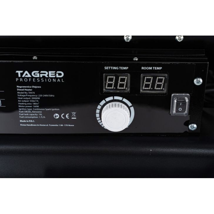 Oil heater TA970, thermostat, LCD, 20kW