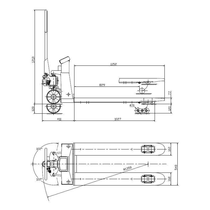 Palešu ratiņi HUB25KG Holzmann