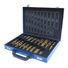 Set of grooved bits HSS,170pc,1-10mm,TiN Holzmann