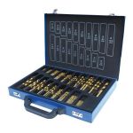 Set of grooved bits HSS,170pc,1-10mm,TiN Holzmann