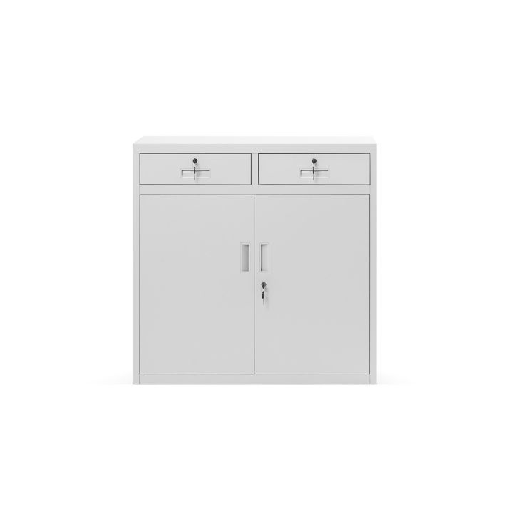 JAN NOWAK metal office filing cabinet with drawers LENA: gray