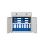 JAN NOWAK metāla biroja dokumentu skapis ar atvilktnēm LENA: pelēks