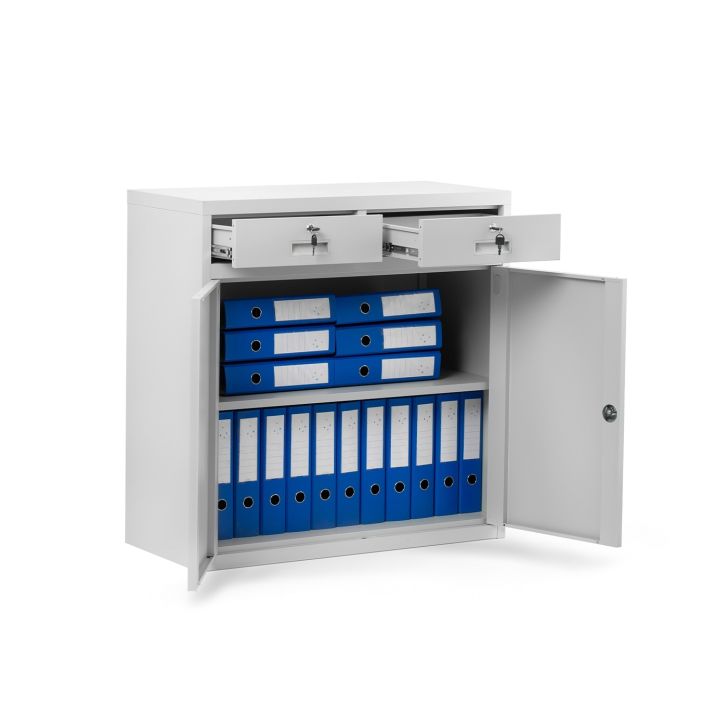 JAN NOWAK metal office filing cabinet with drawers LENA: gray