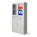 JAN NOWAK metal office glass door file cabinet with drawers EDMUND: gray