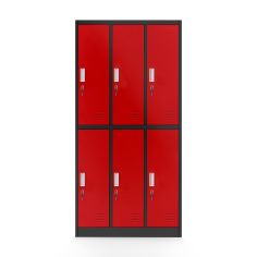 JAN NOWAK 6-door OHS wardrobe for clothes IGOR: anthracite red