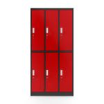 JAN NOWAK 6-door OHS wardrobe for clothes IGOR: anthracite red