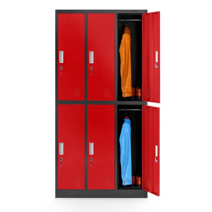JAN NOWAK 6-door OHS wardrobe for clothes IGOR: anthracite red