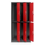 JAN NOWAK 6-door OHS wardrobe for clothes IGOR: anthracite red