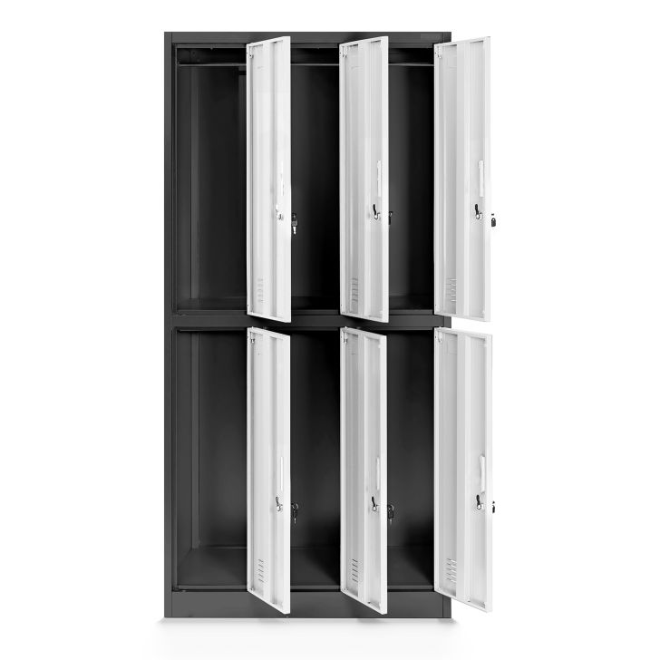 JAN NOWAK 6-door OHS wardrobe for clothes IGOR: anthracite-white