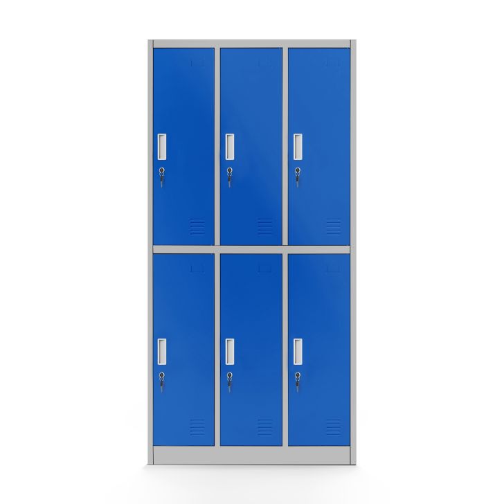 JAN NOWAK 6-door OHS wardrobe for clothes IGOR: gray-blue