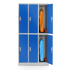 JAN NOWAK 6-door OHS wardrobe for clothes IGOR: gray-blue 2