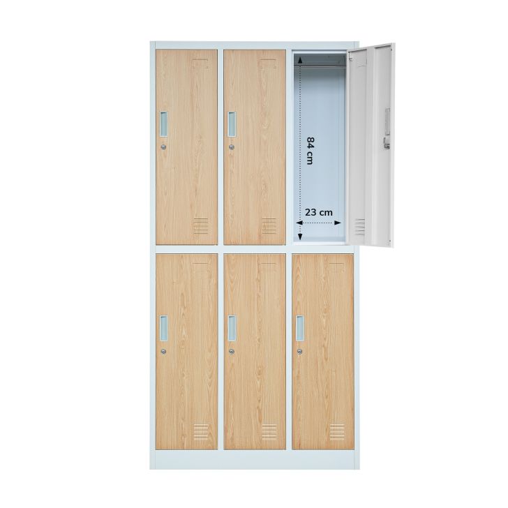 JAN NOWAK Eco Design 6-door storage cabinet IGOR: white/sonoma oak