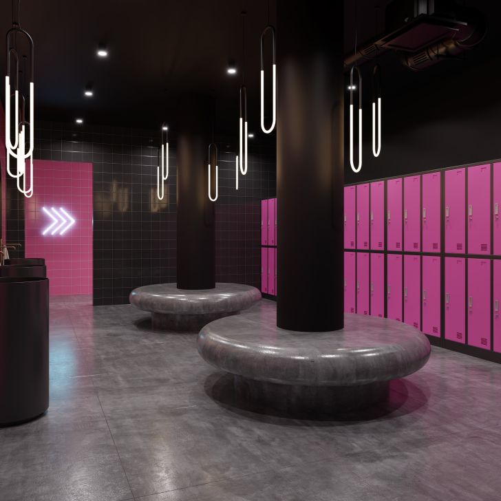 JAN NOWAK 6-door OHS wardrobe for clothes IGOR: fuchsia