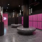 JAN NOWAK 6-door OHS wardrobe for clothes IGOR: fuchsia