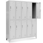 JAN NOWAK 10-door OHS wardrobe for clothes BARTEK: gray