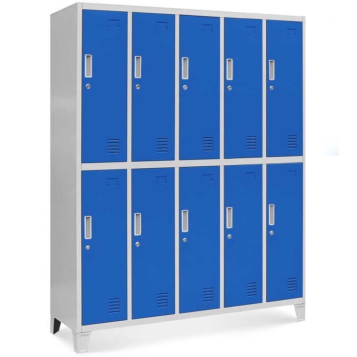 JAN NOWAK 10-door OHS wardrobe for clothes BARTEK: gray-blue