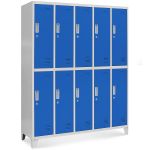 JAN NOWAK 10-door OHS wardrobe for clothes BARTEK: gray-blue