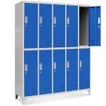 JAN NOWAK 10-door OHS wardrobe for clothes BARTEK: gray-blue