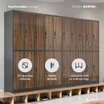 JAN NOWAK 10-door OHS wardrobe for clothes BARTEK: gray-blue