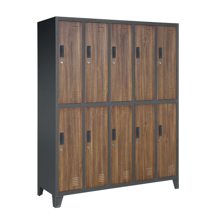 JAN NOWAK Eco Design 10-door storage cabinet BARTEK: anthracite/walnut