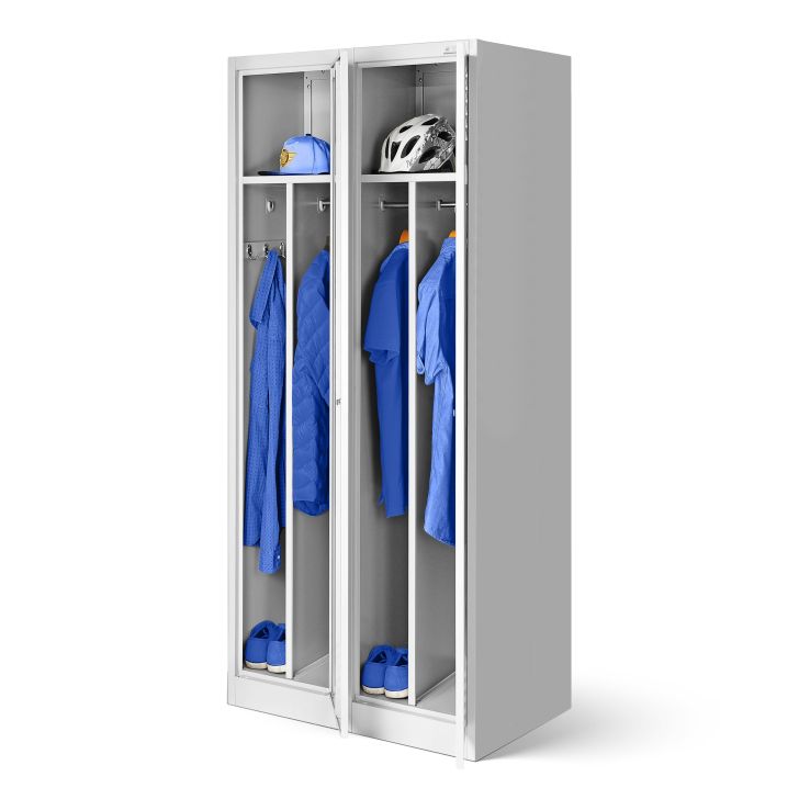 JAN NOWAK 4-compartment OHS wardrobe for clothes KACPER: gray
