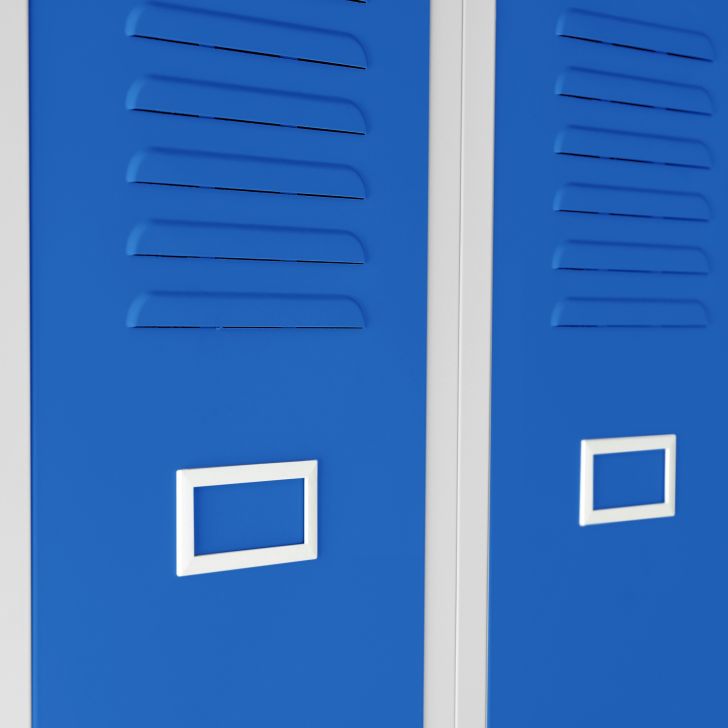 JAN NOWAK 4-compartment OHS wardrobe for clothes KACPER: gray-blue