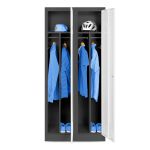 JAN NOWAK 4-compartment OHS wardrobe for clothes KACPER: anthracite-white