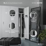 JAN NOWAK 4-compartment OHS wardrobe for clothes KACPER: anthracite-white