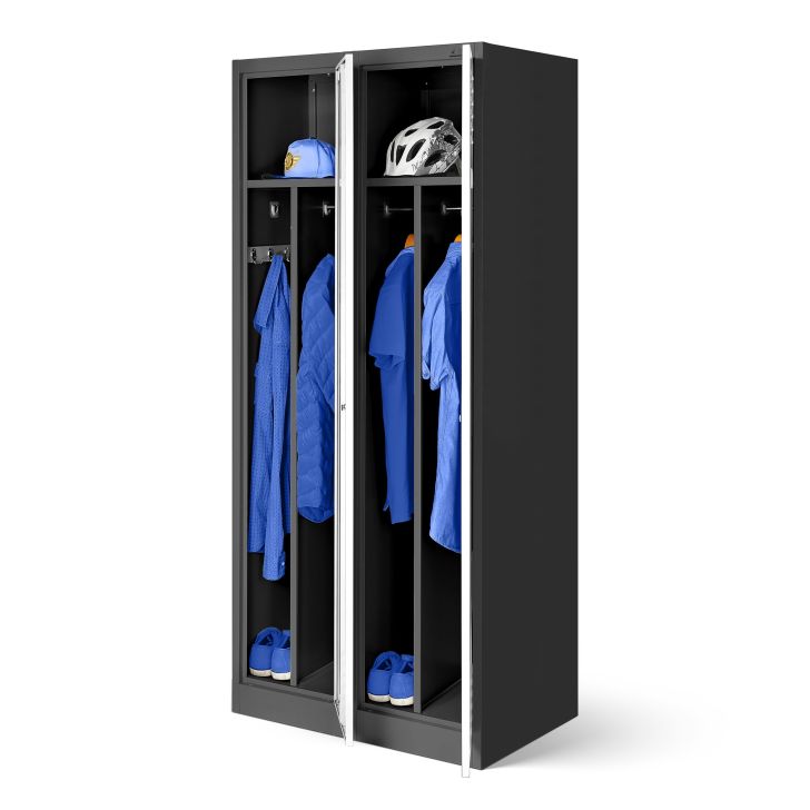 JAN NOWAK 4-compartment OHS wardrobe for clothes KACPER: anthracite-white