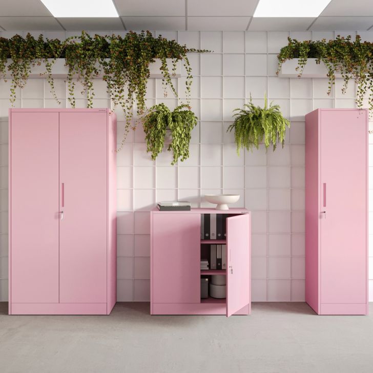 Office filing cabinet JAN NOWAK, ALEX, 450 x 850 x 400 mm, Fresh Style: powder pink