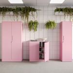 Office filing cabinet JAN NOWAK, ALEX, 450 x 850 x 400 mm, Fresh Style: powder pink