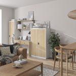 JAN NOWAK Eco Design metal office cabinet ALEX: white/sonoma oak