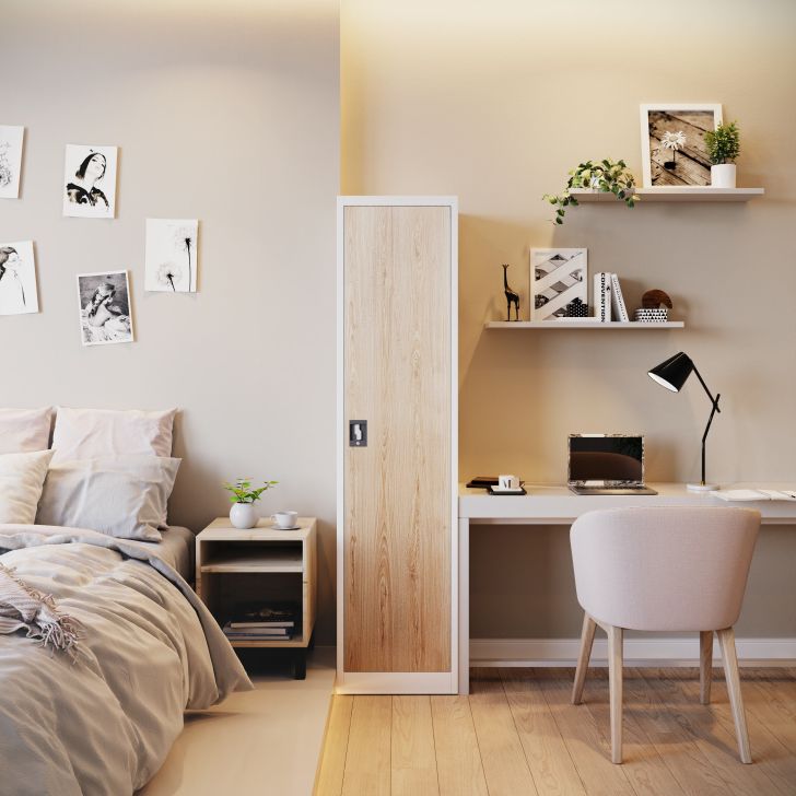 JAN NOWAK Eco Design metal office cabinet ALEX: white/sonoma oak