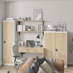 JAN NOWAK Eco Design metal office cabinet ALEX: white/sonoma oak