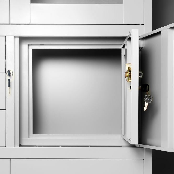 Шкаф офисный металлический JAN NOWAK с сейфом FILIP: серый