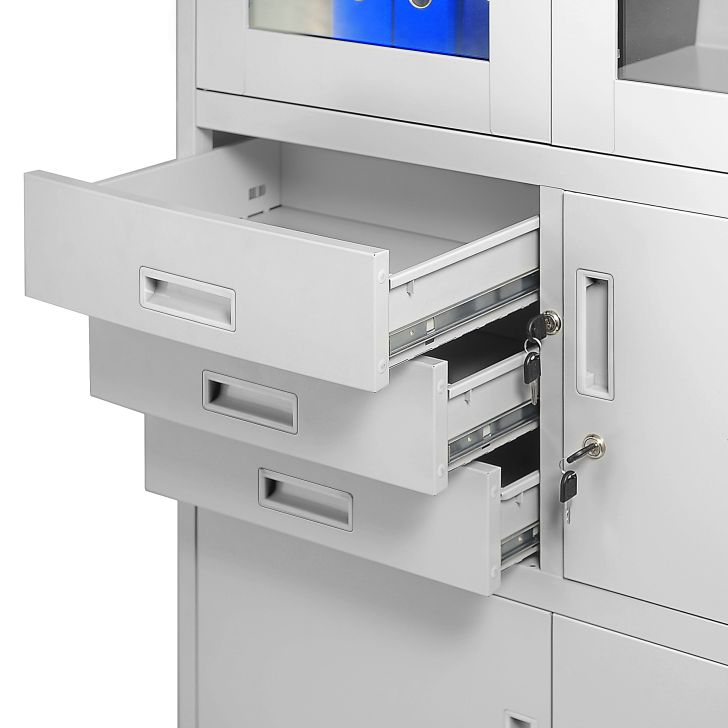 JAN NOWAK metāla biroja dokumentu skapis ar seifu FILIP: pelēks