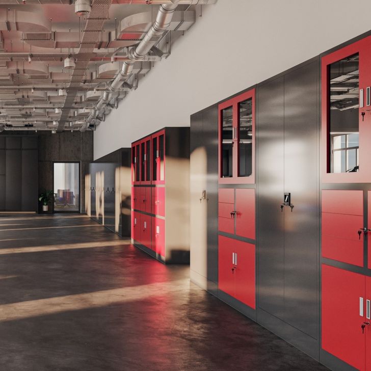 Шкаф офисный металлический JAN NOWAK с сейфом FILIP: серый