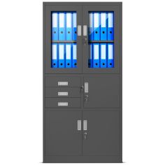 JAN NOWAK metal office filing cabinet with safe FILIP: anthracite 2