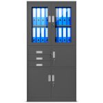 Шкаф офисный металлический JAN NOWAK с сейфом FILIP: антрацит