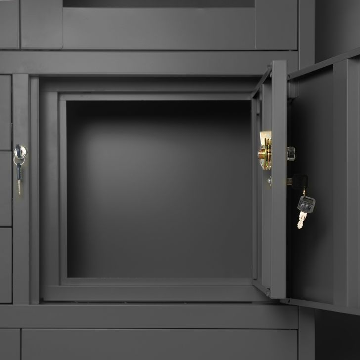 JAN NOWAK metāla biroja dokumentu skapis ar seifu FILIP: antracīts